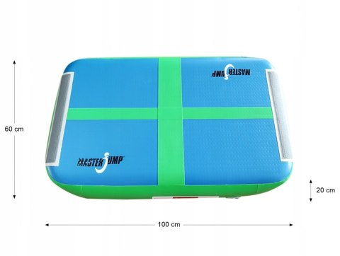 Master AirBlock Mata Gimnastyczna Trampolina MASTER 60 x 100 x 20 cm Blue Green