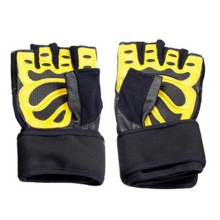 RST01 BLACK/YELLOW ROZM. L RĘKAWICE NA SIŁOWNIĘ HMS