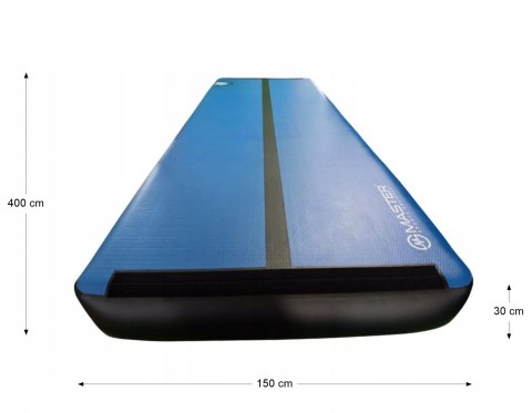 Master AirTrack Dmuchana Mata Gimnastyczna MASTER 400 x 150 x 30 cm Blue-Black