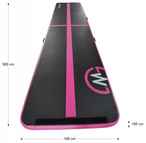 Master AirTrack Dmuchana Mata Gimnastyczna MASTER 500 x 100 x 10 cm Black-Pink