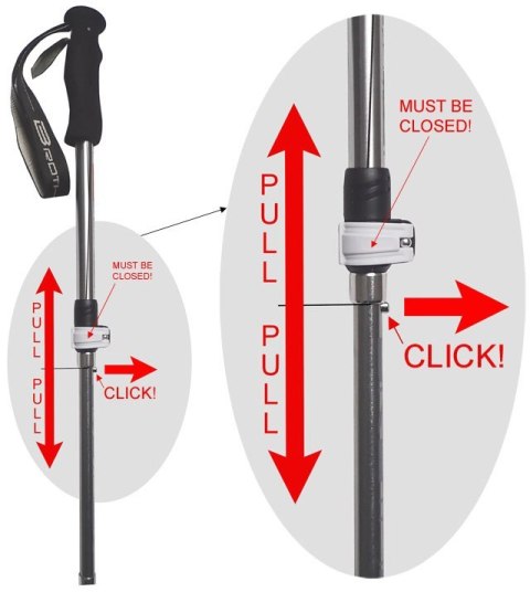 Acra Kije Trekkingowe Regulowane 5 - częściowe ACRA 115 - 135 cm