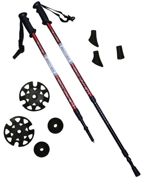 Acra Kije Trekkingowe Regulowane ACRA 65 - 135 cm Czerwone