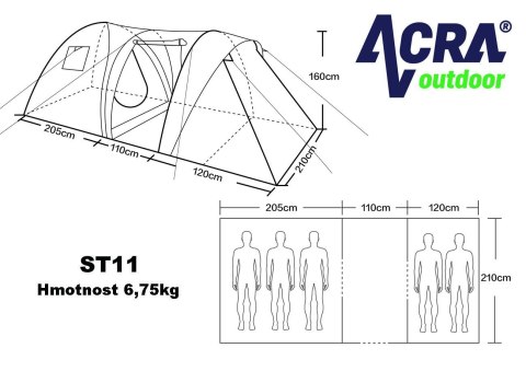 Acra Namiot rodzinny dla 5 osób ST11 ACRA