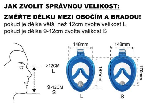 Acra Pełnotwarzowa Maska do Nurkowania z Fajką ACRA - Rozmiar L Niebieska