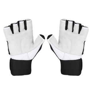 RST04 WHITE-BLACK ROZM. M RĘKAWICE NA SIŁOWNIĘ HMS