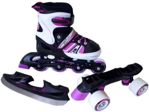 Spartan Sport Łyżworolki Wrotki 3w Inline Ice disco 30-33