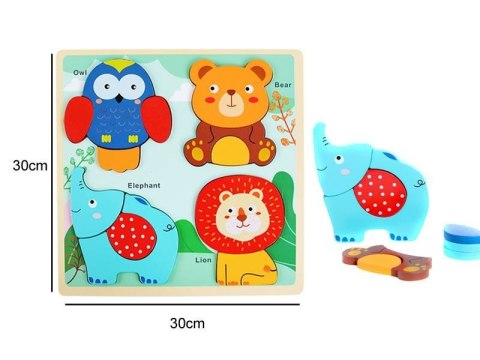 Drewniane puzzle zwierzęta