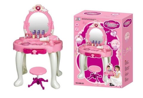 Toaletka Glamour Mirror+ suszarka na baterię+tabor