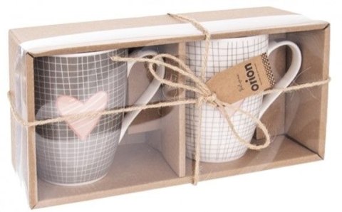 Grupa Orion Sp. z o.o. 2 KUBKI PORCELANOWE DEKOR W SERCA DO KAWY HERBATY