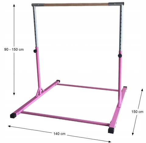 Master Drążek Gimnastyczny Wolnostojący 150 cm Różowy