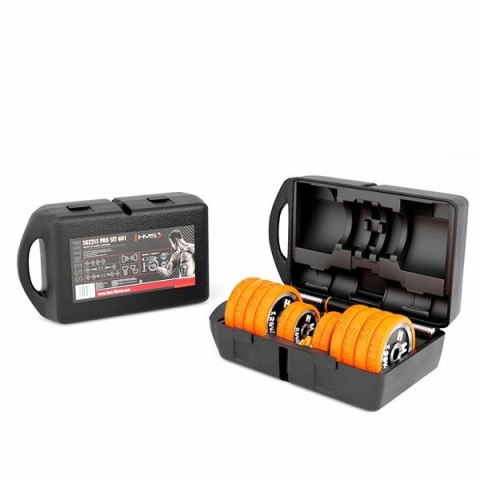 SGZ220 (2 CZĘŚCI) PRO SET 6W1 ZESTAW CIĘŻARÓW OGUMOWANE 20KG HMS