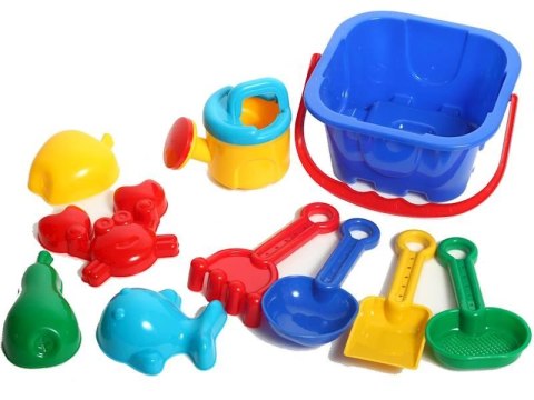 Zestaw do piasku 10el. Kwadratowe wiaderko