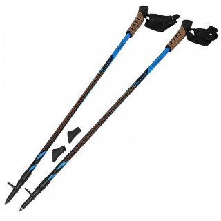 KIJE NORDIC WALKING 2-SEKCYJNE CZARNO-NIEBIESKIE SV-RE0012