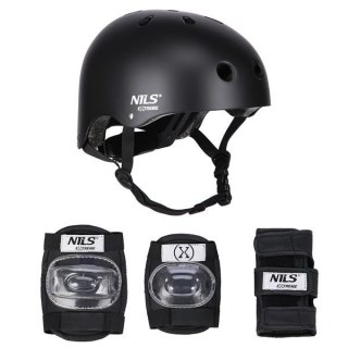 MR290+H230 KASK Z OCHRANIACZAMI ZESTAW CZARNY ROZM. M NILS EXTREME