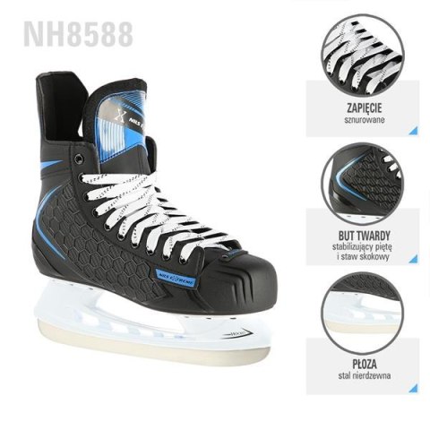 NH8588 BLACK/BLUE ROZM. 42 ŁYŻWY HOKEJOWE NILS EXTREME