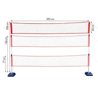 NT0300 SIATKA Z ZESTAWEM DO TENISA, BADMINTONA, SIATKÓWKI NILS
