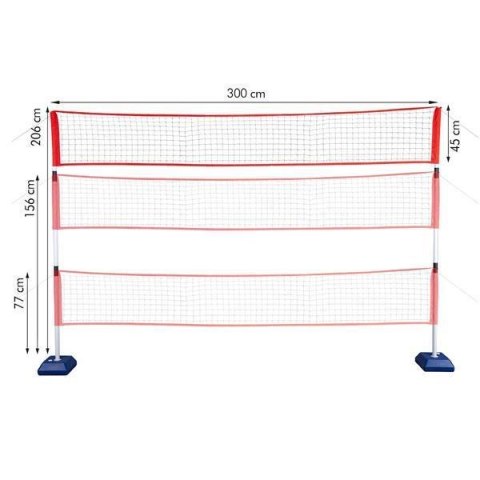 NT0300 SIATKA Z ZESTAWEM DO TENISA, BADMINTONA, SIATKÓWKI NILS
