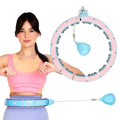 FH06 BLUE/PINK HULA HOP Z OBCIĄŻNIKIEM I LICZNIKIEM STOCK