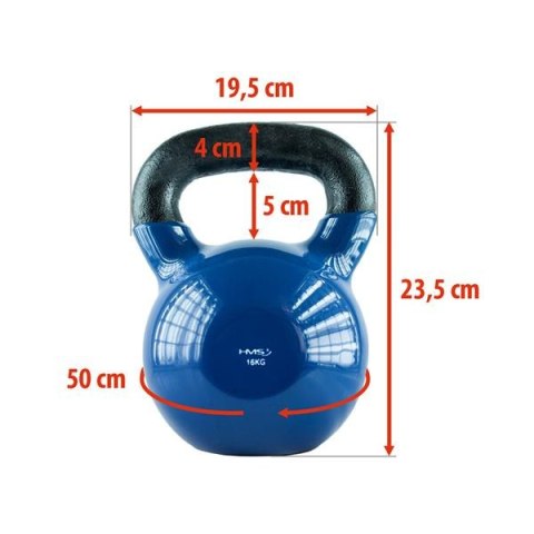 KNV16 KETTLEBELL POKRYTY WINYLEM 16.0 KG HMS